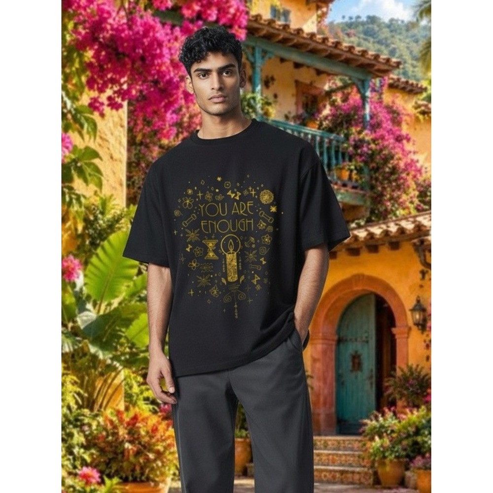 Disney Encanto You Are Enough Gold Foil Charcoal Graphic Tee Unisex L